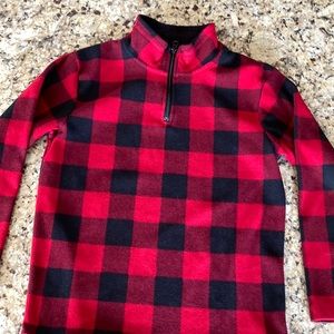 Fleece buffalo plaid pullover